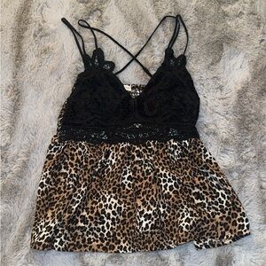 BKE Black and Brown Fitted Bustier Camisole